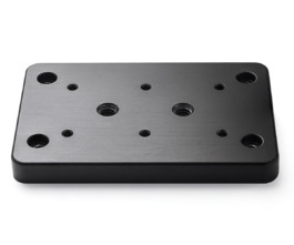 Bolex cheese plate showcased on white background. Designed for rear attachment on Bolex cameras. 