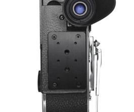 Back of Bolex REX5 showcased on white background. 