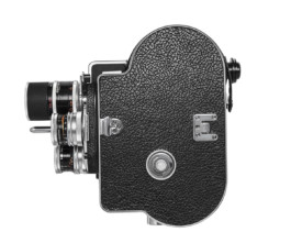 Side of Bolex REX3 showcased on white background.