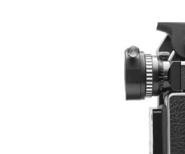 13X Viewfinder of the Bolex REX5 on a White Background with 13x adapter.