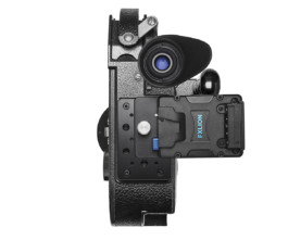 Back of Bolex EBM showcased on white background.