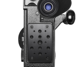 Back of Bolex EBM showcased on white background.