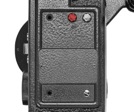 Back of Bolex EBM showcased on white background.