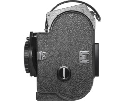 Side of Bolex EBM showcased on white background. 