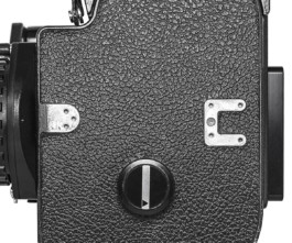 Side of Bolex EBM showcased on white background. 