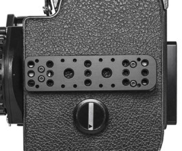 Side of Bolex EBM showcased on white background. 
