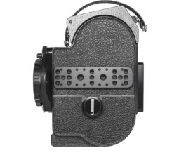 Side of Bolex EBM showcased on white background. 