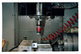 CNC machine with a 3/8 UNC thread. 