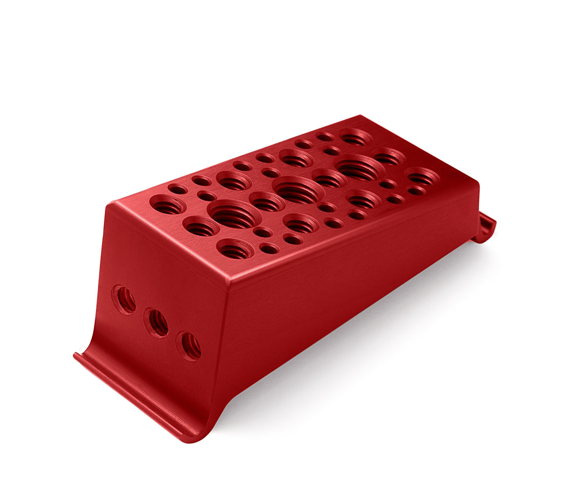 Bolex red top Plate showcased on white background.