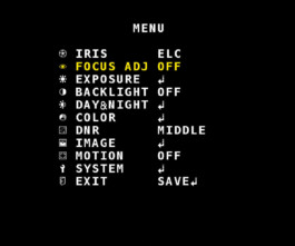 Video assist settings displayed on an external monitor, showing detailed adjustments for optimal video output. 