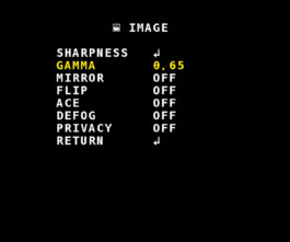 Video assist settings displayed on an external monitor, showing detailed adjustments for optimal video output. 