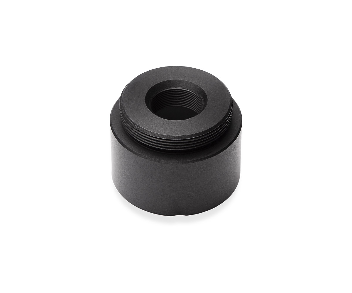 M12 lens adapter for SDI/HDMI video assist systems and 10x viewfinder, machined from high-grade billet alloy.