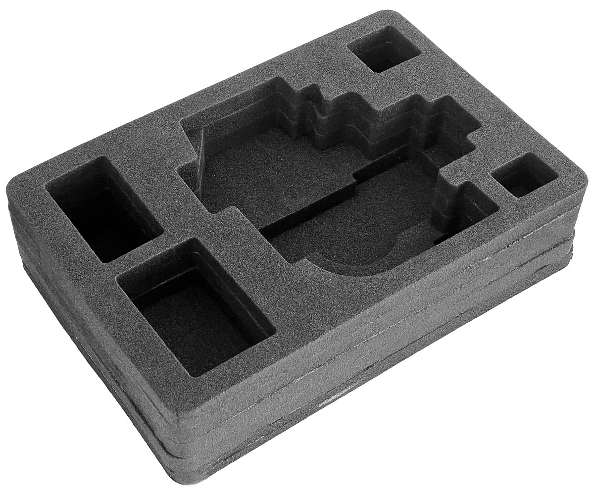 Precision-cut foam insert for Pelicase 1500, designed to hold Bolex EL, SBM, and SB cameras