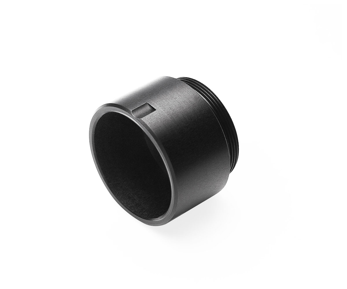 M12 lens adapter for SDI/HDMI video assist systems and 10x viewfinder, machined from high-grade billet alloy.